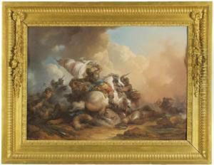 A Cavalry Battle by Philip Jacques de Loutherbourg