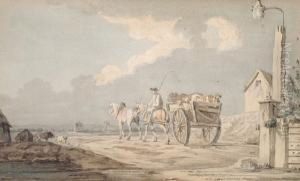 The Road To Market by Philip Jacques de Loutherbourg