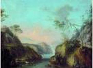Paysage De Cascade Anime De Bergers by Philip Jacques de Loutherbourg