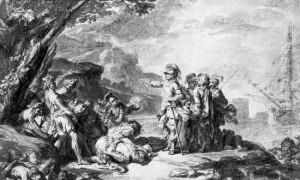 Scene Entre Indiens Et Conquistadors En Amerique by Philip Jacques de Loutherbourg