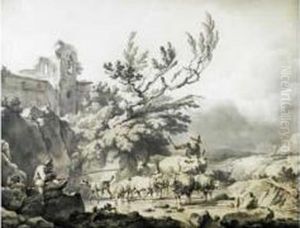 Le Passage Du Gue by Philip Jacques de Loutherbourg