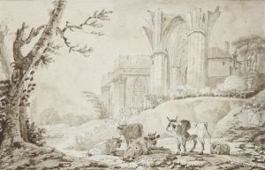 Betail Dans Les Ruines De Montdragon by Loutherbourg, Philippe de