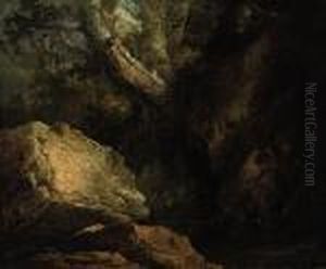 A Rocky Wooded River Landscape by Loutherbourg, Philippe de