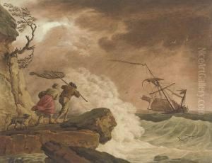 Fisherfolk Returning Home, An Onshore Breeze by Loutherbourg, Philippe de