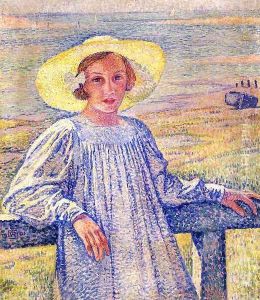 Elisaeth van Rysselberghe in a Straw Hat 1901 by William Merritt Chase