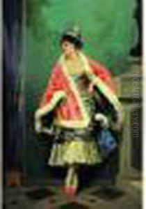 Portrait De Jeune Femme En Pierrette by Raimundo de Madrazo y Garreta