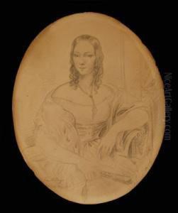 Retrato De Dama De Tres Cuartos, Sentada by Federigo De Madrazo Y Kuntz
