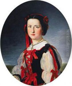 Retrato De La Infanta Dna. Maria
 Luisa Fernanda De Borbon Y De Borbon, Duquesa De Montpensier