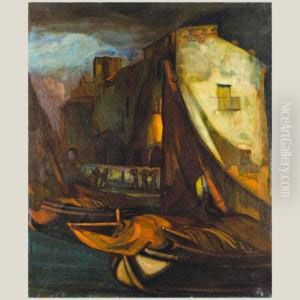 Anochecer En El Puerto Scala by Gustavo De Maeztu