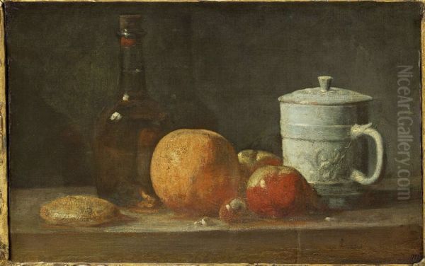 Still Life with Fruit and Wine Bottle - view 1