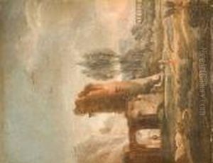 Paesaggio Con Rovine E Personaggi