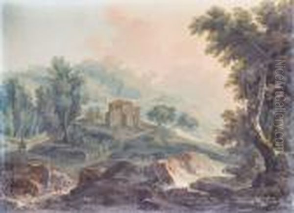 Paesaggio Boschivo Con Viandantie Casolare In Lontananza - view 1