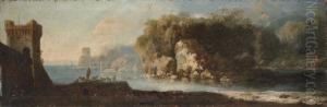 A Coastal Landscape With A Shepherd By An Inlet A Coastal Landscape With A Shepherd By An Inlet