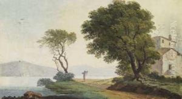 Paesaggio Con Figura Di Pescatore - view 1