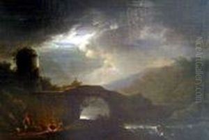 Paesaggio Notturno Con Ponte,
Fiume E Figure Paesaggio Notturno Con Ponte,
Fiume E Figure