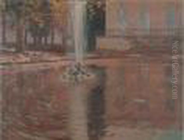 Bassin Et Jet D'eau Dans Un Parc - view 1