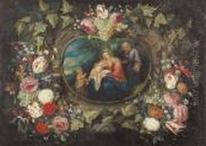 Die Heilige Familie Mit Dem Johannesknaben. by Phillipe de Marlier