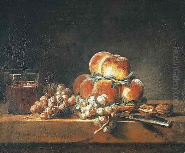 Still Life of Peaches, Nuts, Grapes and a Glass of Wine, 1758 - view 1