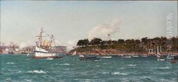 The Chartered Royal Yacht 
"ophir" Disembarking Their Royal Highnesses The Duke And Duchess Of York
 In Sydney Harbour On 6th May 1901 - view 1