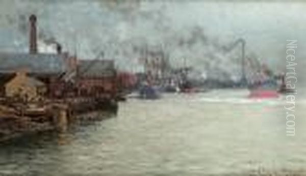 'the Launching Of The Chilean Cruiser "esmeralda" On The Tyne, 6th June 1883 - view 1