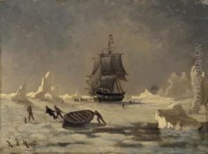 Whalers Breaking Through The Ice by Eduardo de Martino