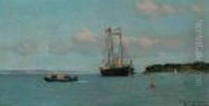 H.m. Yacht Victoria And Albert (ii) Dressed Overall At Cowes by Eduardo de Martino
