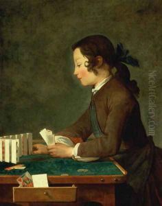 Boy Building a Castle of Cards