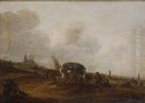 Recogida De Pescado En La Playa by Hendrick De Meijer