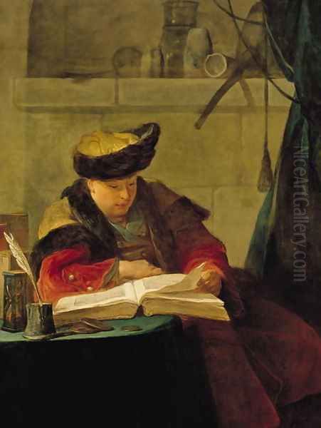 A Chemist in his Laboratory, or The Prompter, or A Philosopher giving a Lecture (Portrait of the painter Joseph Aved (1702-66), 1734 - view 1