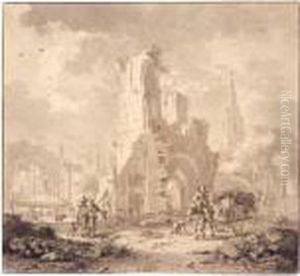 A Farmyard With Ruins by Hendrik Meijer