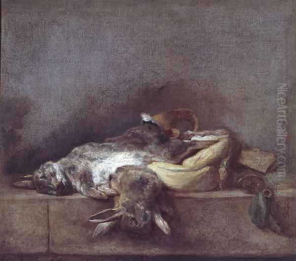 Still Life with Rabbits, a Gamebag and a Powder Horn, c.1755 - view 1