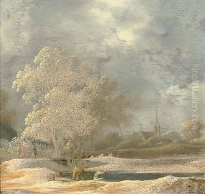 A River Landscape With Anglers On A River Bank by Pieter De Molijn