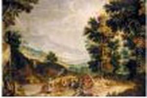 A River Landscape With Saint Philip Baptising The Moor