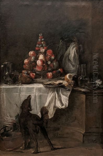 The Buffet 1728 by Jean-Baptiste-Simeon Chardin