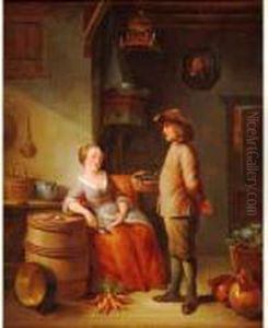 Ecole Hollandaise
Scene Domestique by Louis de Moni