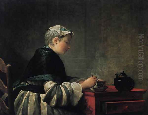 Woman Taking Tea 1735 - view 1