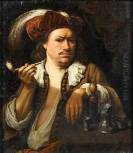 A Man Smoking A Pipe