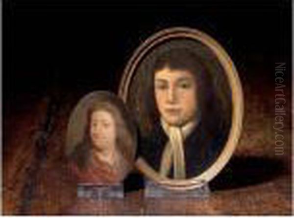 A Portrait Of A Gentleman, Head And Shoulders, Wearing A Red Cloak - view 1