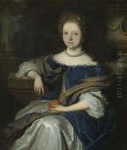 Portrait Einer Dame Mit Orange. by Karel De Moor