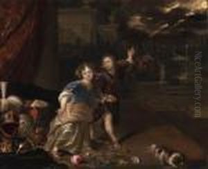 An Allegorical Portrait Of Two Children by Karel De Moor