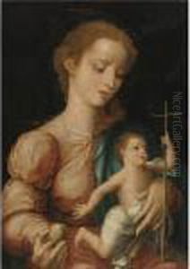 Madonna Of The Yarn Winder by Luis de Morales