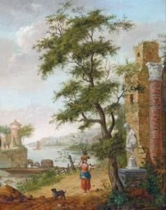 Paesaggio Fluviale Romantico Con Rovine by Isaac de Moucheron