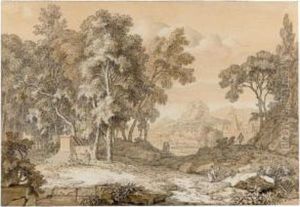 Classical Landscape With Figures, And A Distant Town