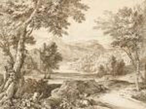 Paysage Montagneux Avec Une Villa A Droite by Isaac de Moucheron