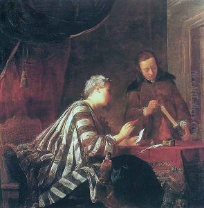 Lady Sealing A Letter