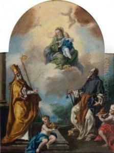 Vierge A L'enfant Entouree De Saint Augustin Et Saint Nicolas Debari