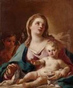 Madonna Con Bambino E S. Giovannino by Francesco Solimena