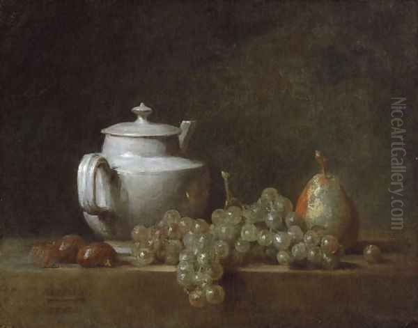 Still Life with Tea Pot, Grapes, Chesnuts, and a Pear, c.1764 - view 1