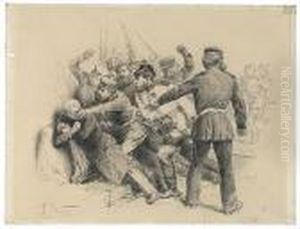 Scene D'arreter. by Alphonse Marie de Neuville