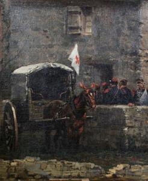 Soldiers Near A Hospital - view 1